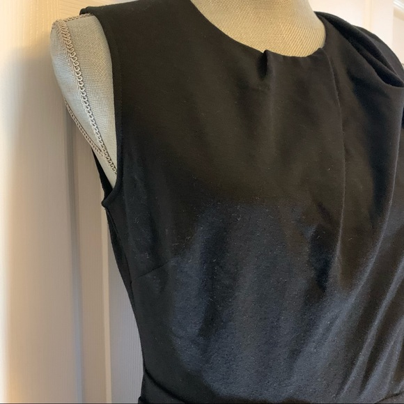 KOBE HALPERIN designer 6 black knit midi dress flattering top and waist accents - Picture 5 of 16